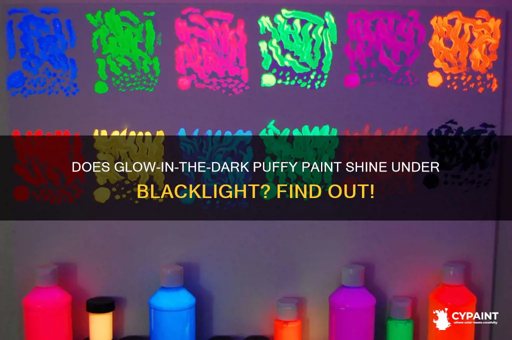 do glow in the dark puffy paint glow in blacklight