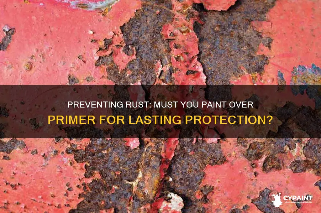 do i have to paint over primer to prevent rust