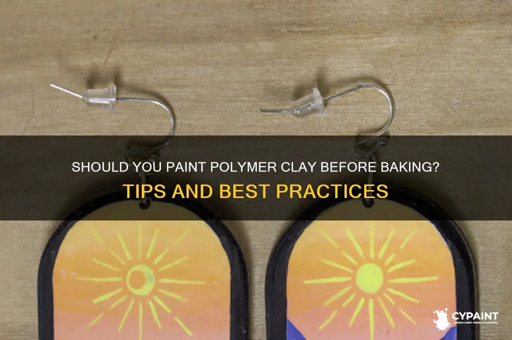 do i paint poly clay before baking