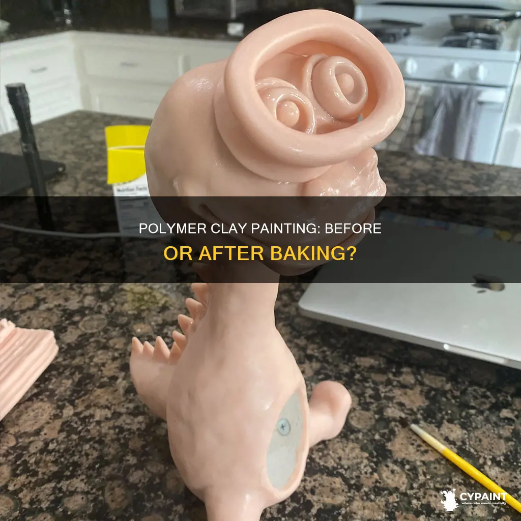 do i paint polymer clay before or after baking