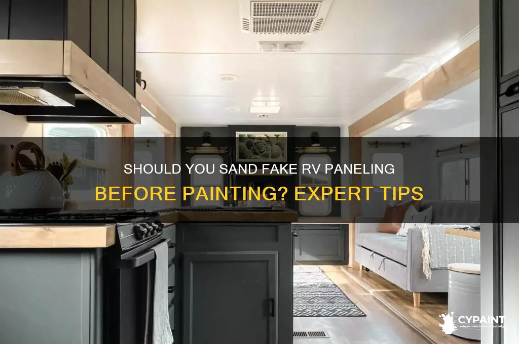 do i sand fake rv paneling before painting