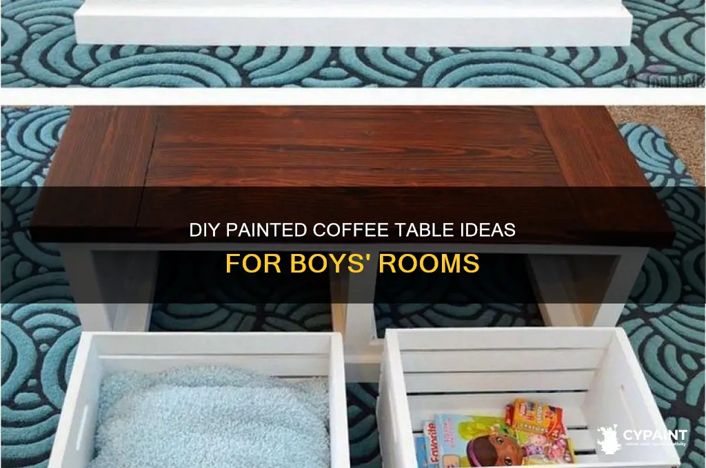 do it yourself painted coffee table for boys