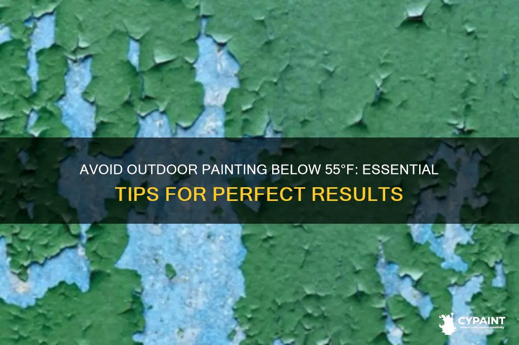 do not paint outdoors below 55 degrees