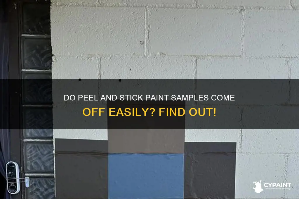 do peel and stick paint samples come off