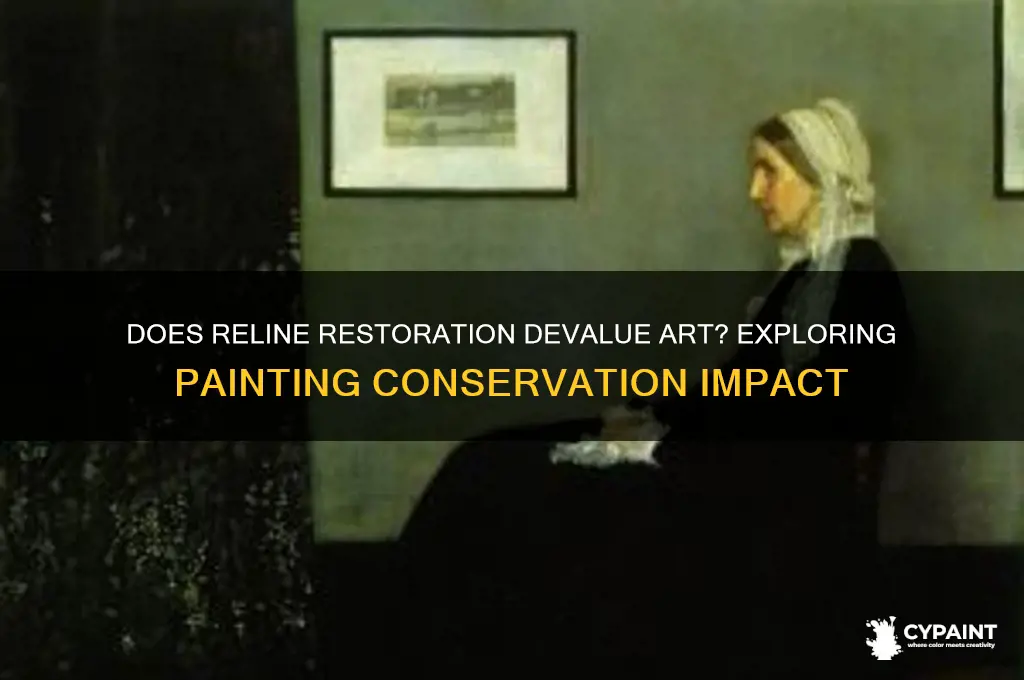 do relining a painting bring down its value
