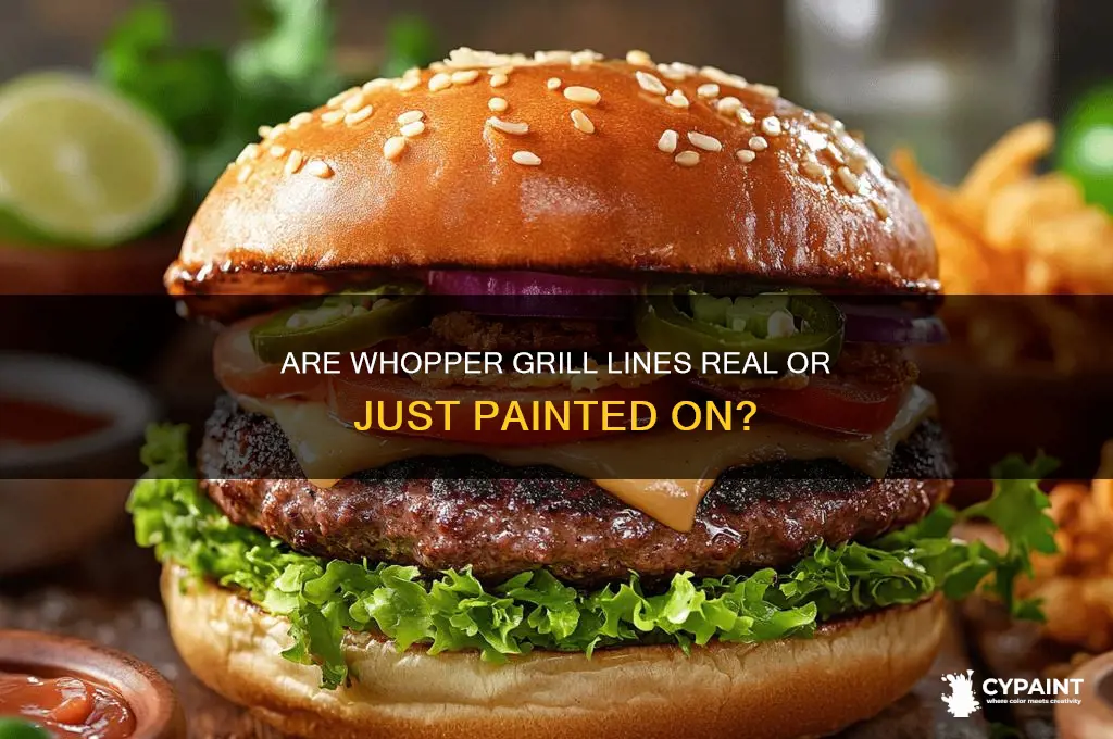 do whoppers have grill lines painted on them