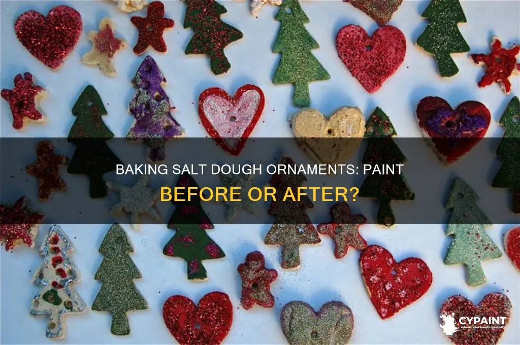 do you bake salt dough ornaments before or after painting