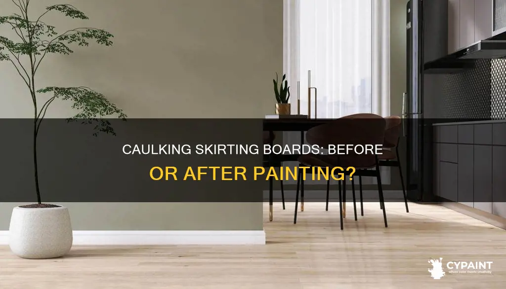 do you caulk skirting boards before or after painting