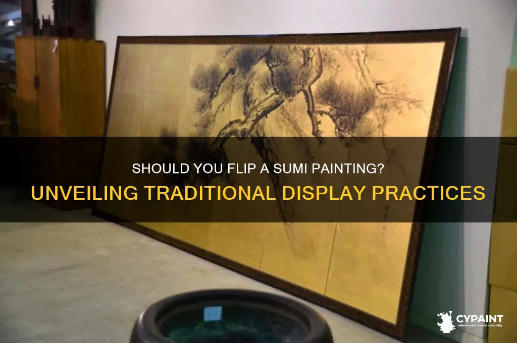 do you flip over a sumi painting
