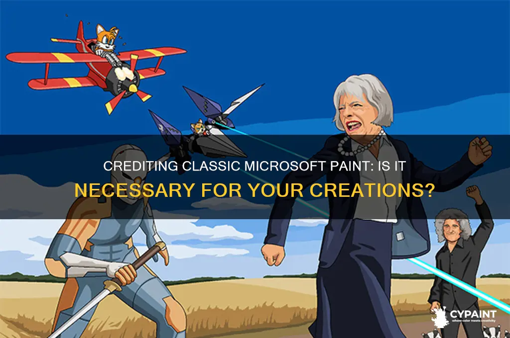 do you have to credit classic microsoft paint for creations