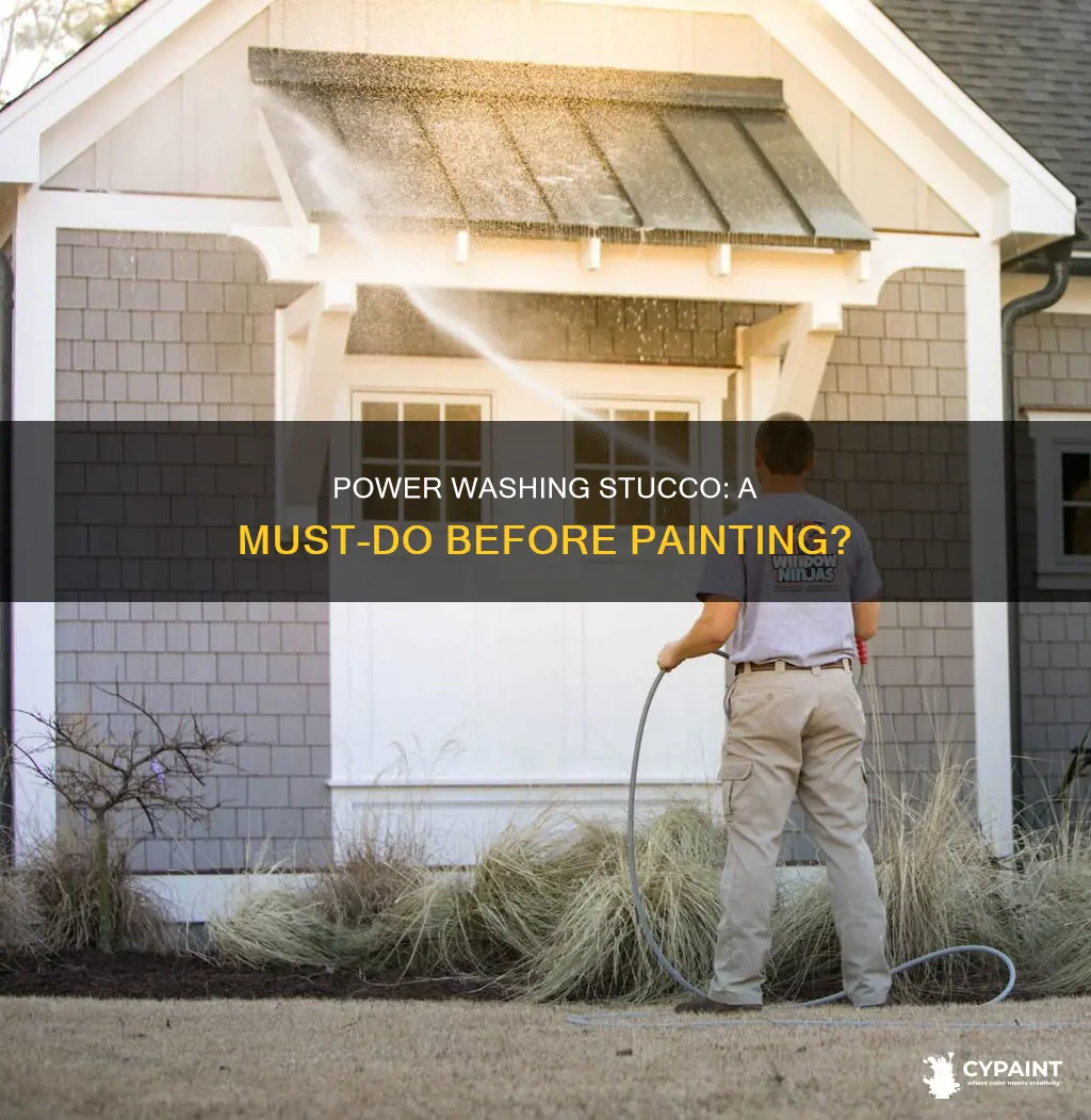 do you have to power wash stucco before painting