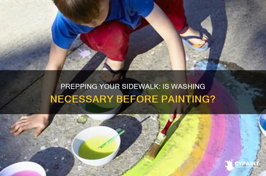 do you have to wash sidewalk before painting