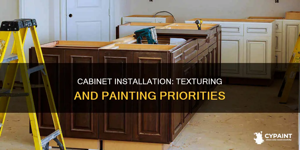 do you install cabnets or texture and paint first