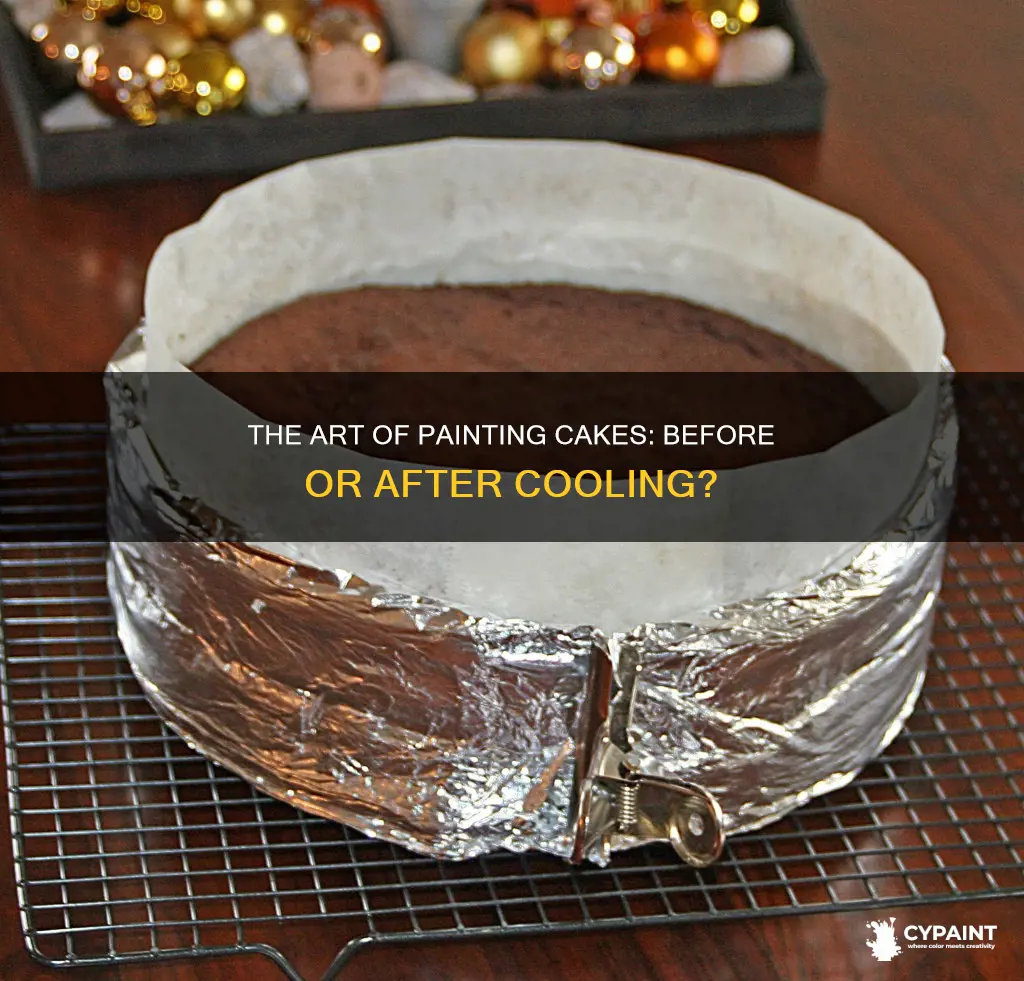do you paint a cake before or after cooling