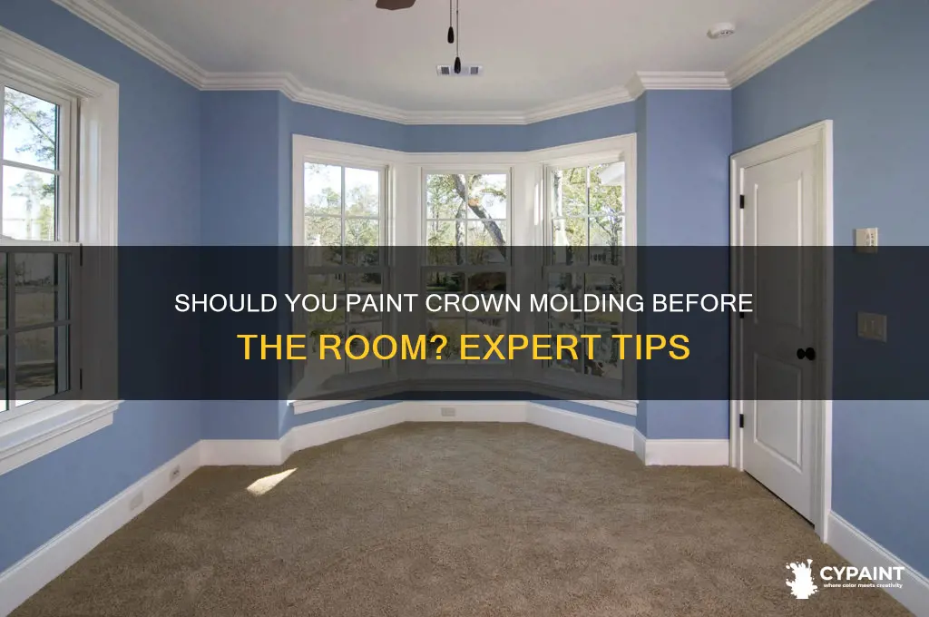 do you paint crown molding before the room