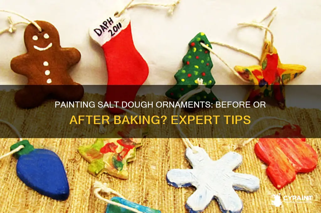 do you paint salt dough ornaments before baking