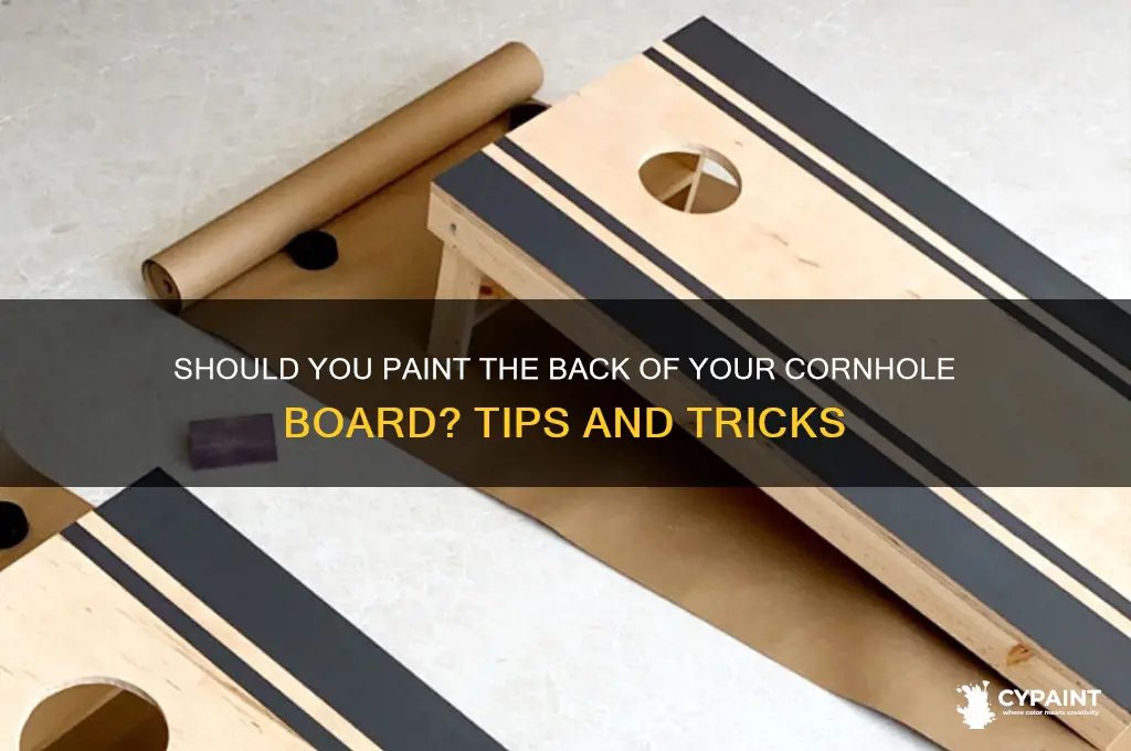 do you paint the back of cornhole board