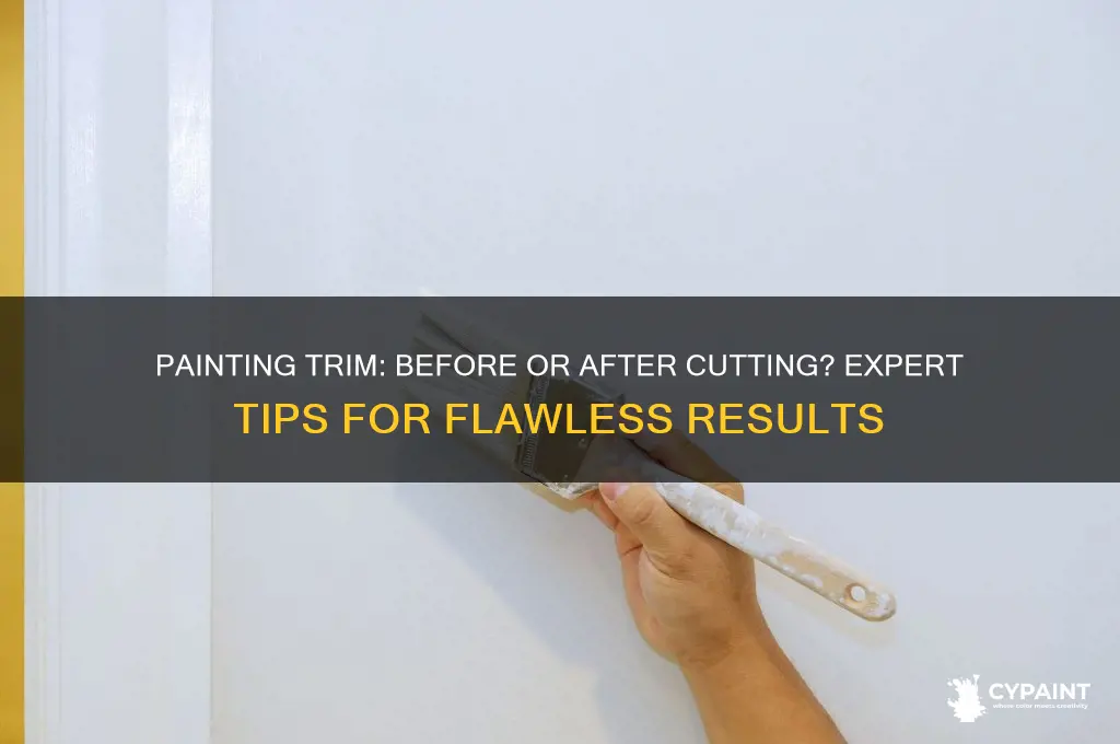 do you paint trim before or after you cut it