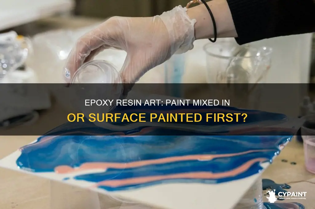do you put paint into epoxy or paint the surface
