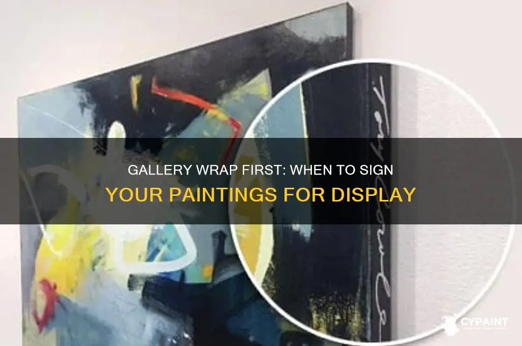 do you sign paintings before or after its gallery wrapped