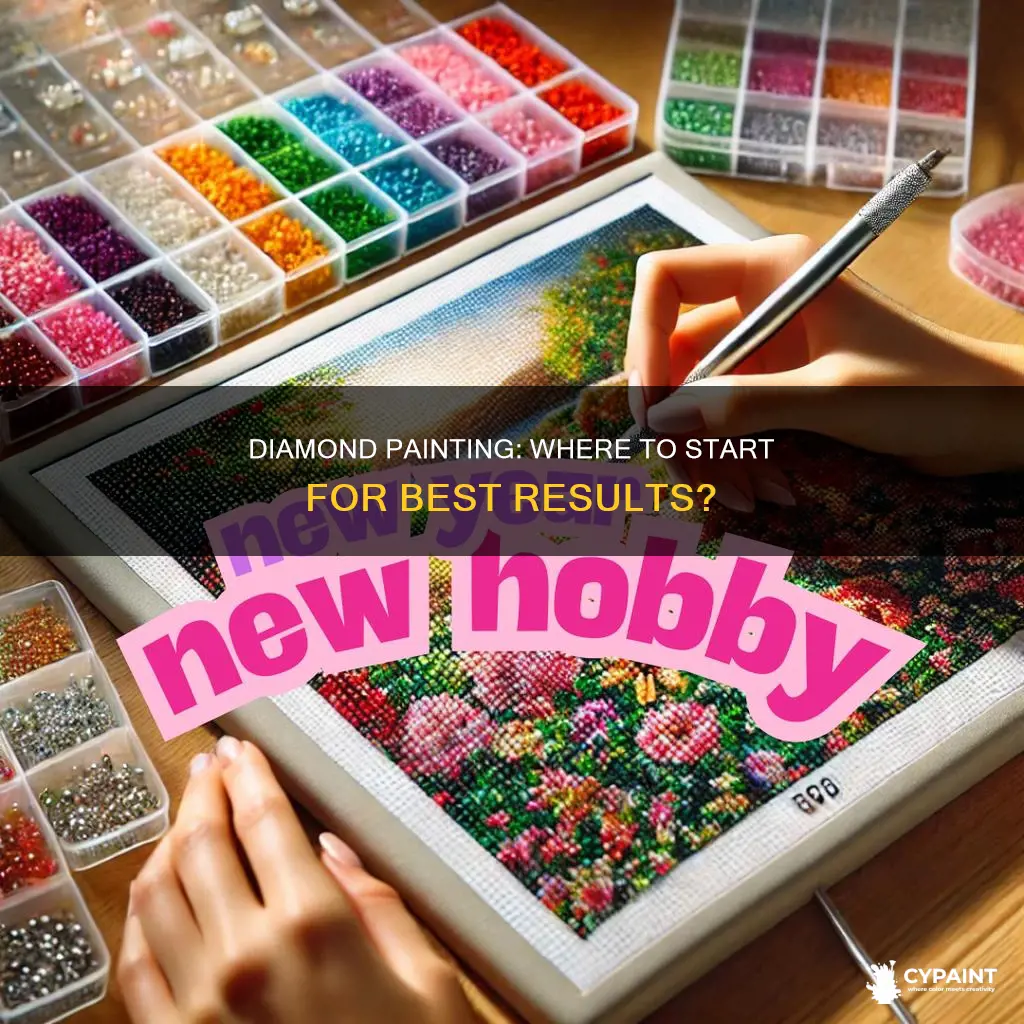 do you start diamond painting from top or bottom