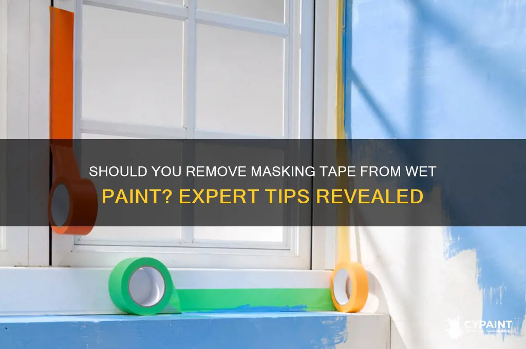 do you take masking tape off when paint is wet