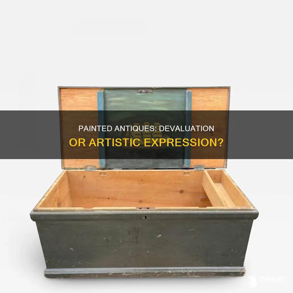 does a painting on an antique trunk devalue it