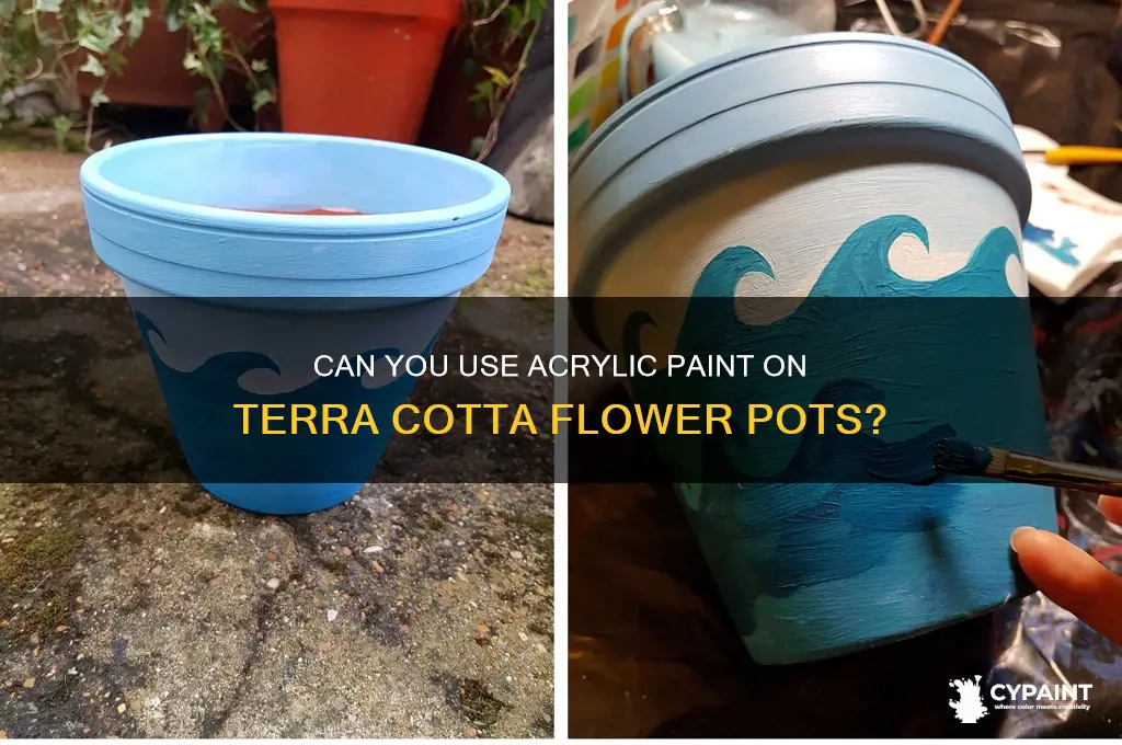 does arcylic paint work on terra flower pots