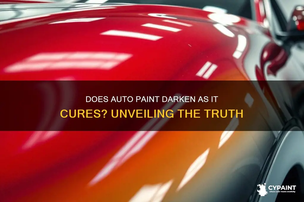 does auto paint darken as it cures