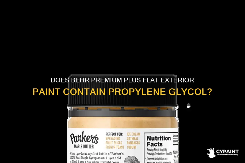 does behr premium plus flat exterior paint contain propylene glycol