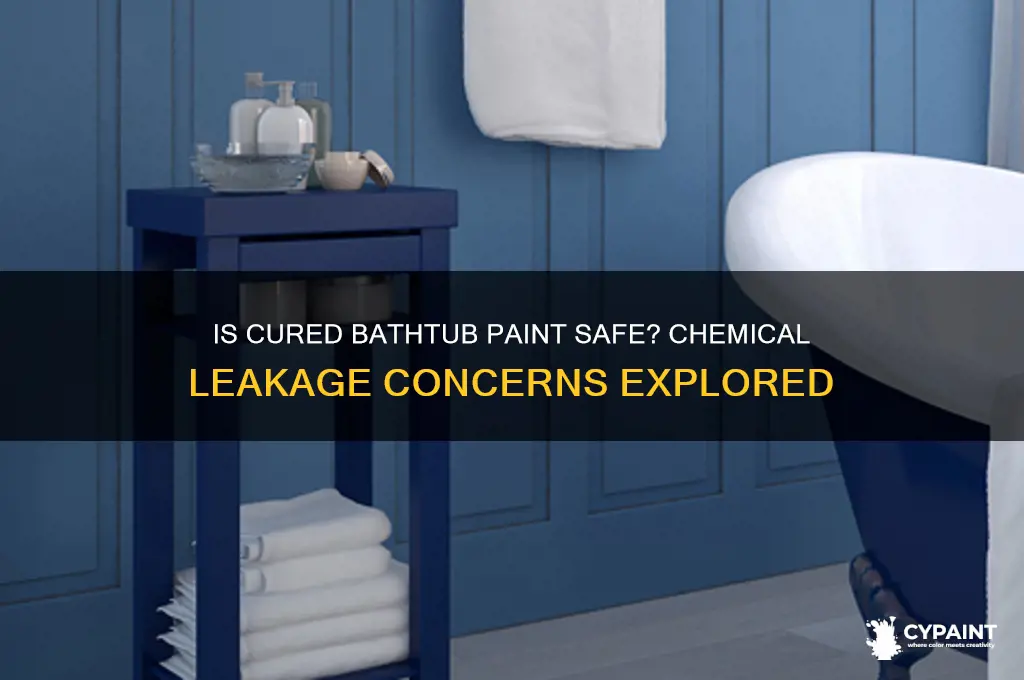 does cured bath tub paint leak chemicals