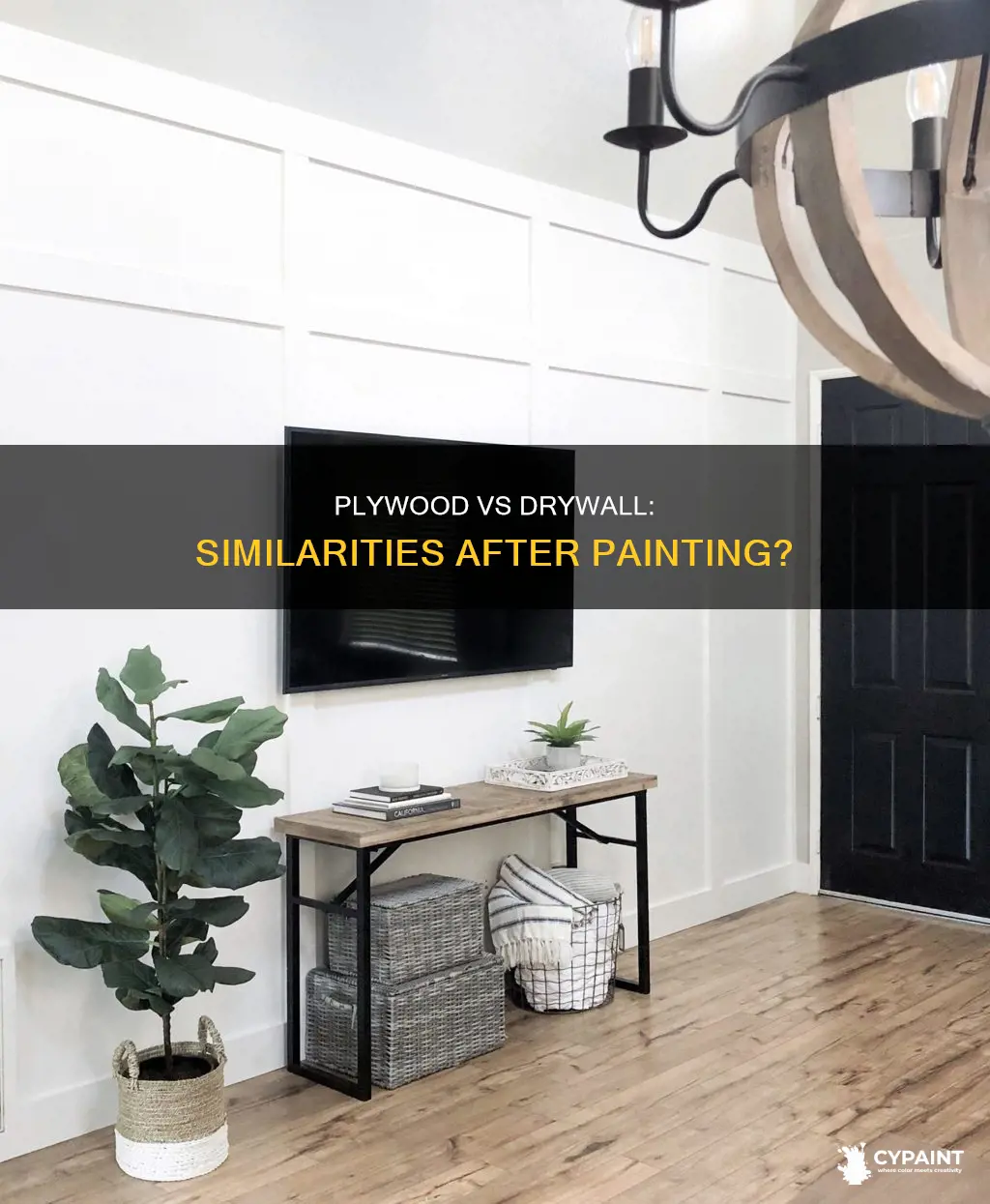 does drywall and plywood look the same when painted