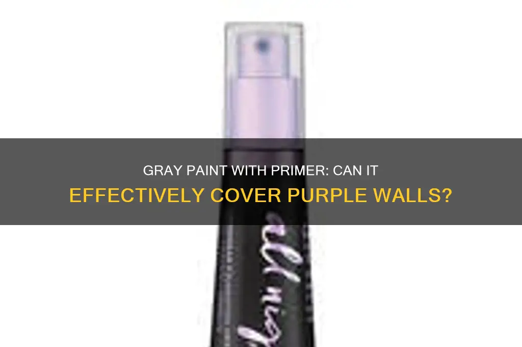 does gray paint with primer cover purple paint