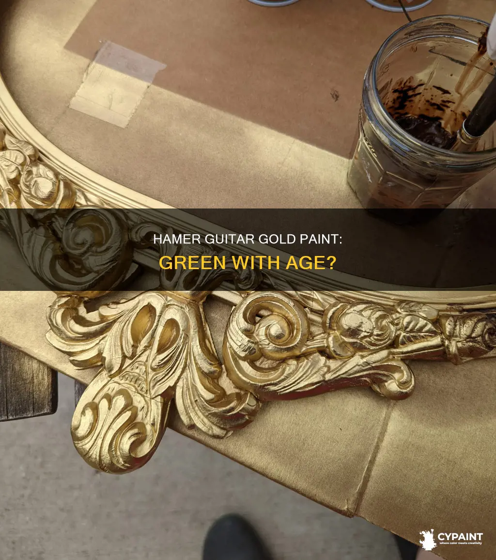 does hamer guitar gold paint age and turn green