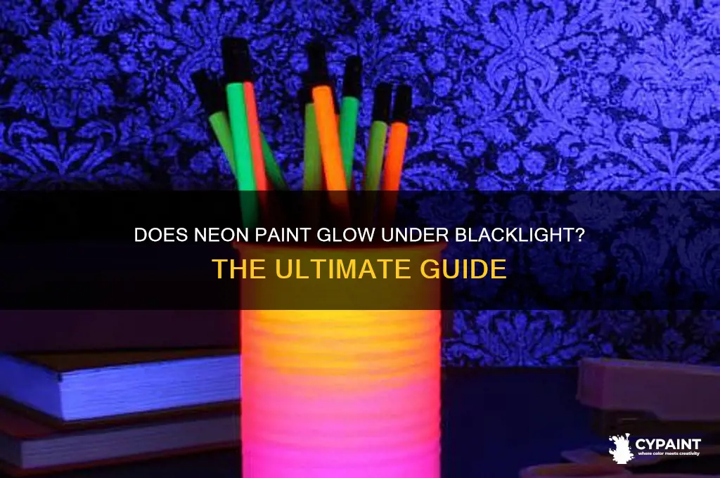 does neon paint show up in blacklight