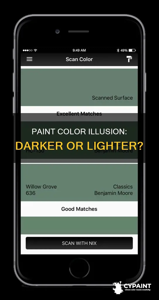 does paint look darker or lighter when its on