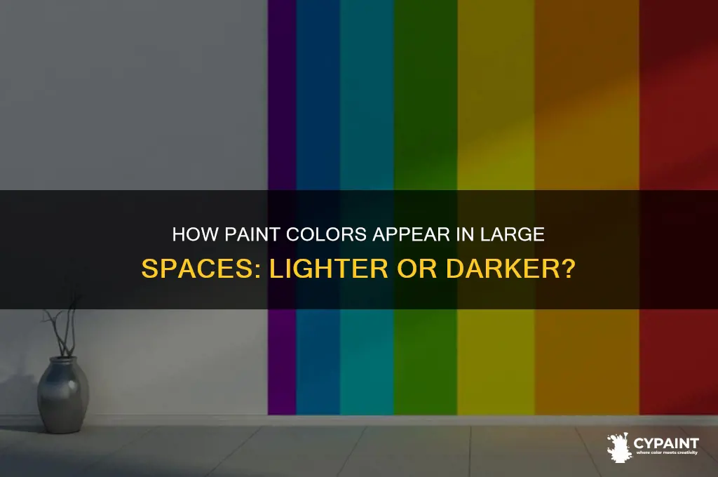 does paint look lighter or darker in a large area