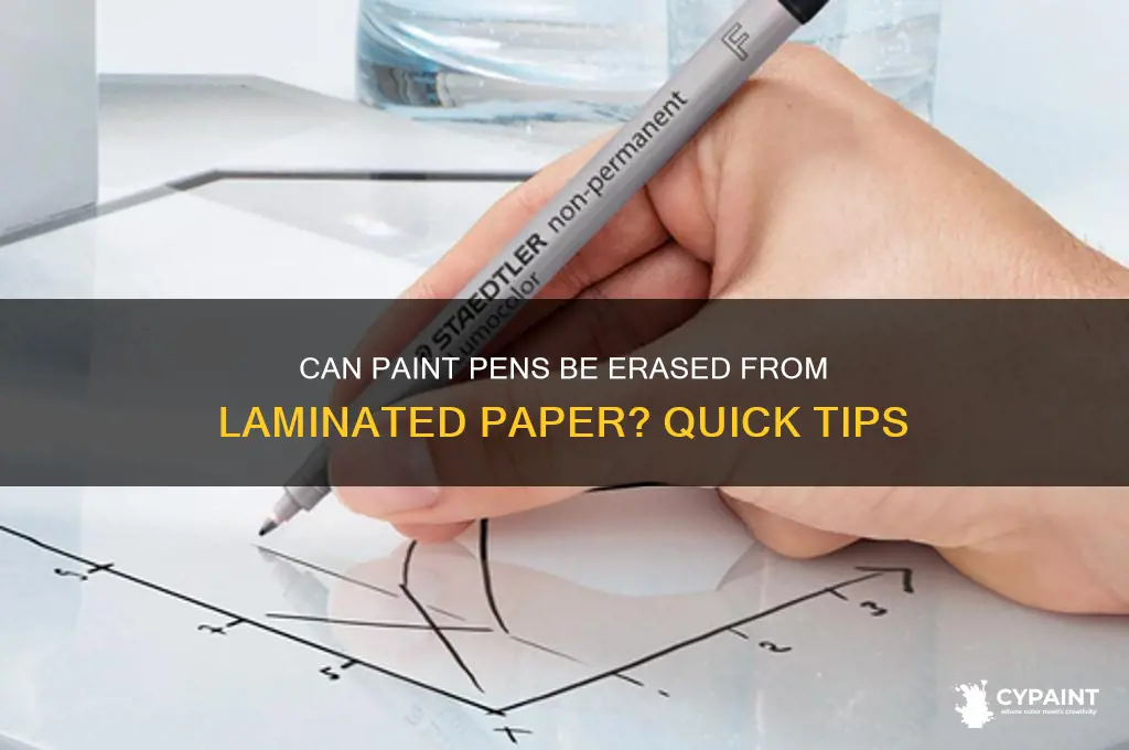 does paint pens erase off laminated paper