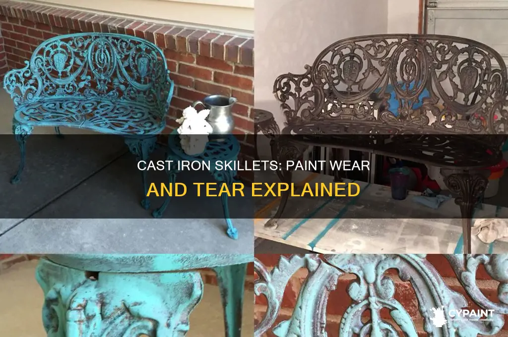 does paint wear off on cast iron skillets