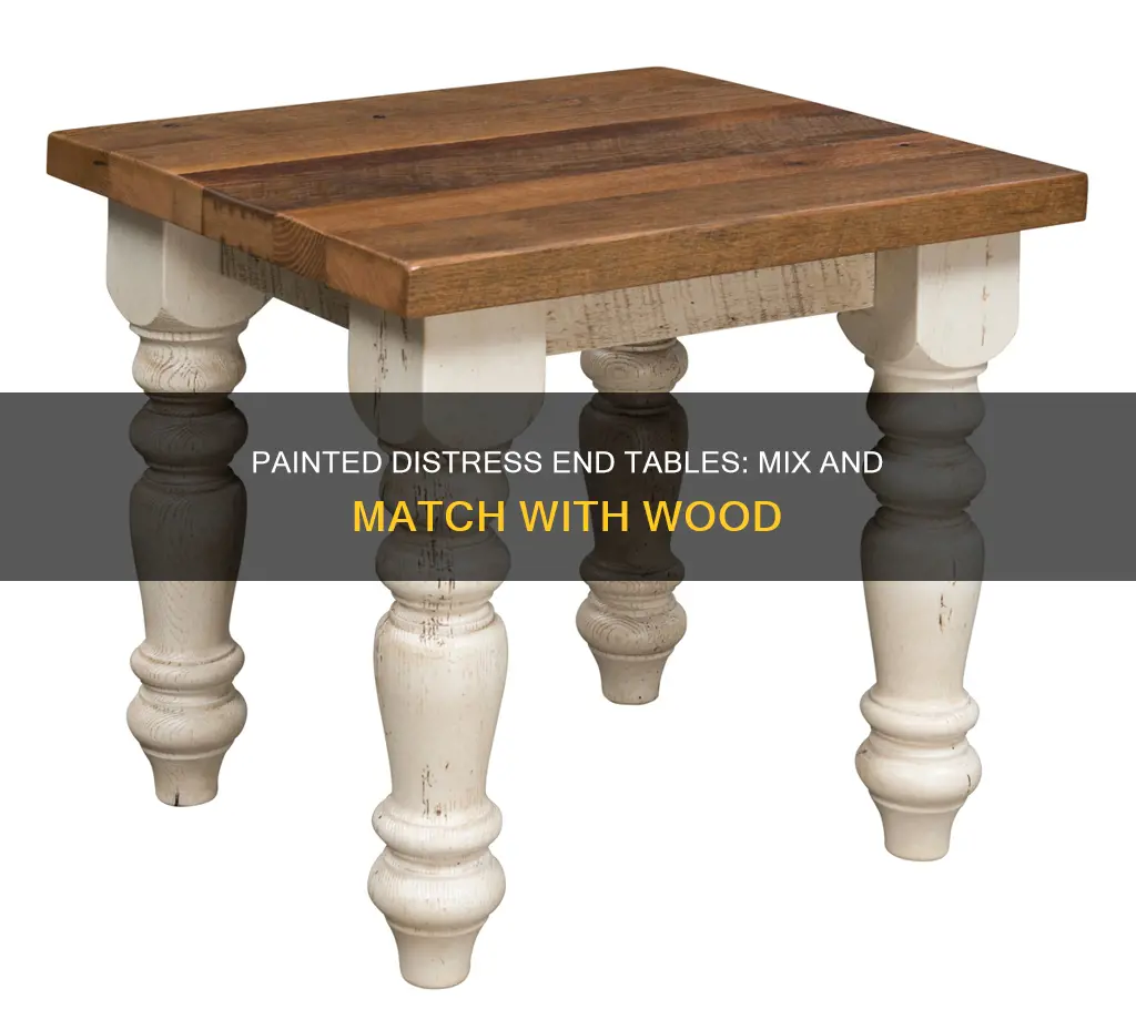 does painted distress end tables go with woodcoffee table