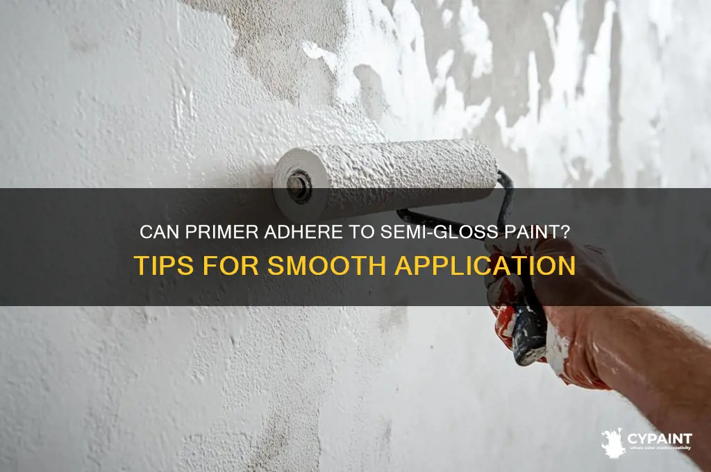 does primer stick to semi gloss paint