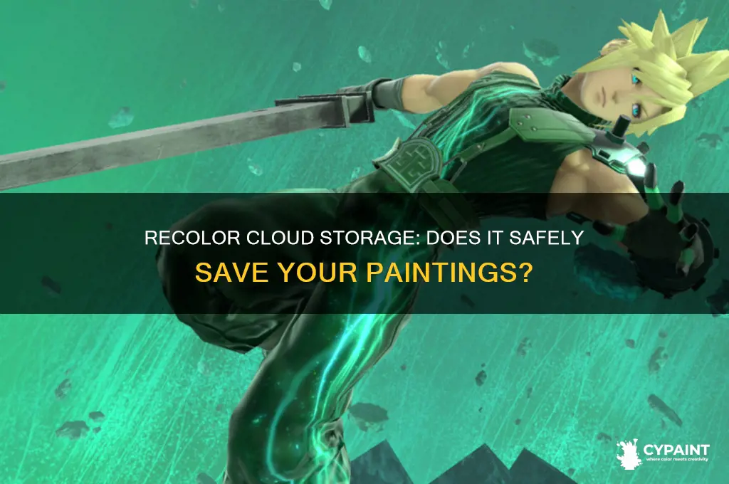 does recolor save paintings in the cloud