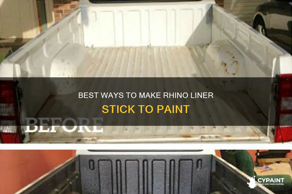 does roll on rhino liner stick to paint