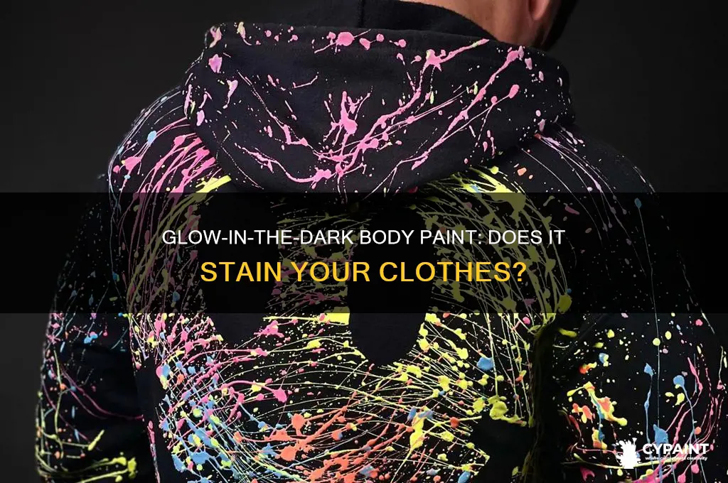 does the glow in the dark body paint stain clothes