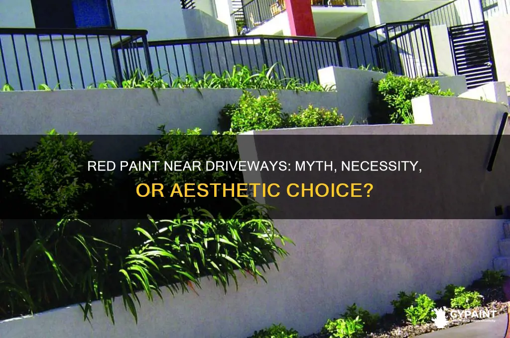 does there have to be red paint near a driveway