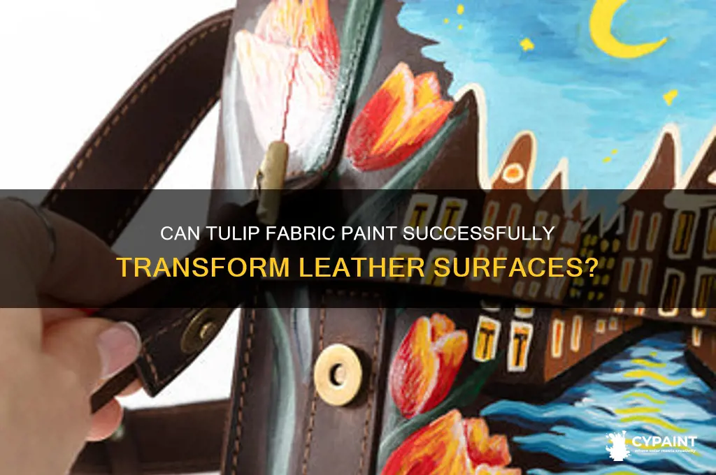 does tulip fabric paint work on leather