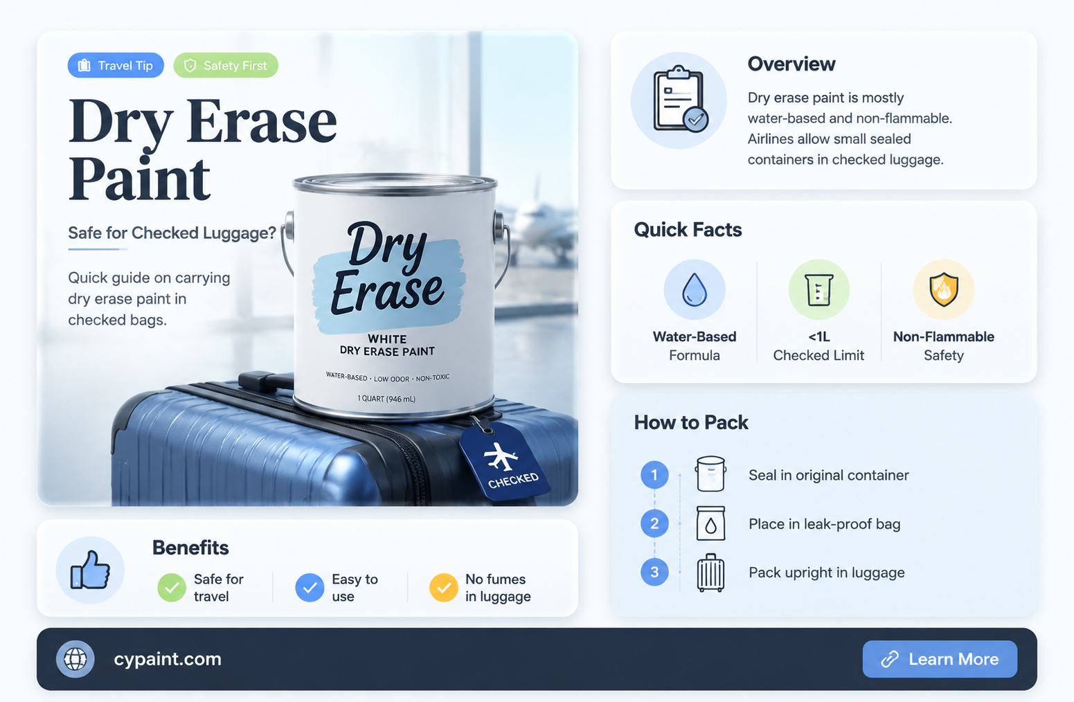 can i take dry erase paint in checked luggage