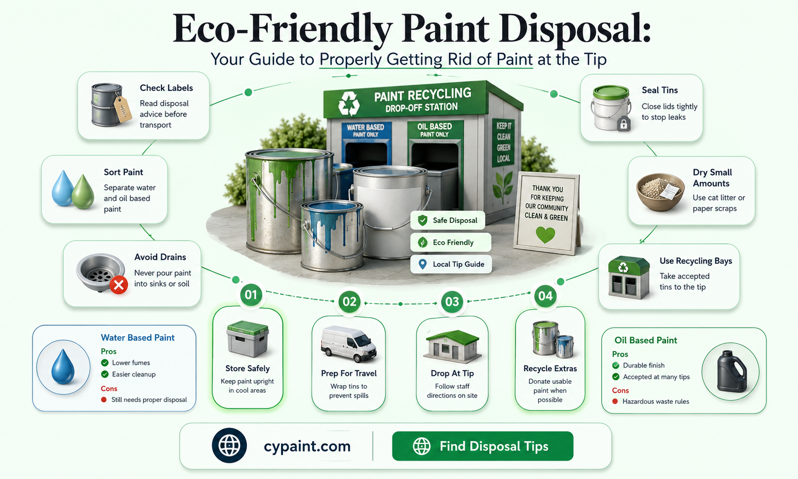 can you dispose of paint at the tip