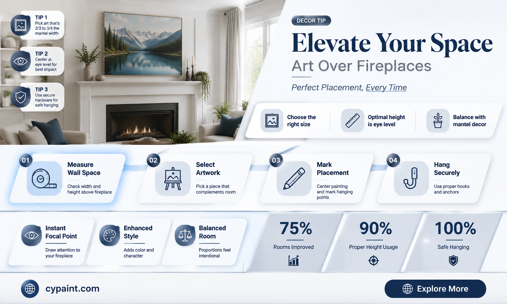 can you hang a painting over a fireplace