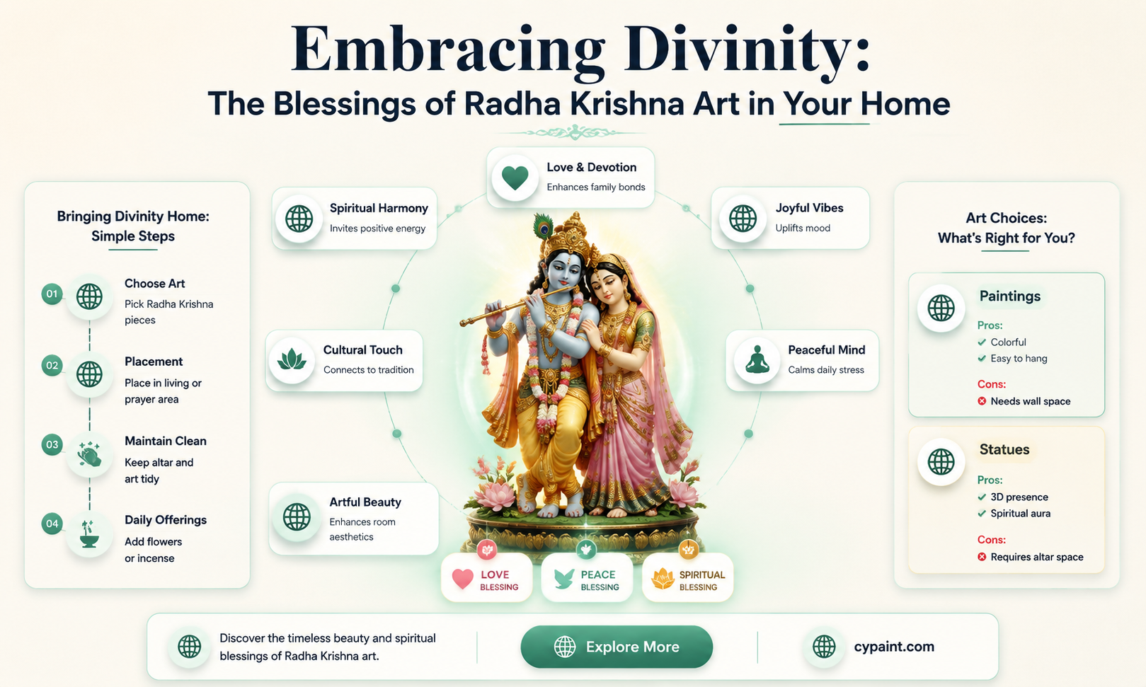 can we keep radha krishna painting at home